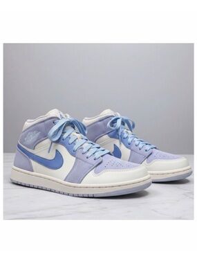 Nike Air Jordan 1 Mid SE Sail Light Blue Mixed Textures DA4666-100 Size 7.5
